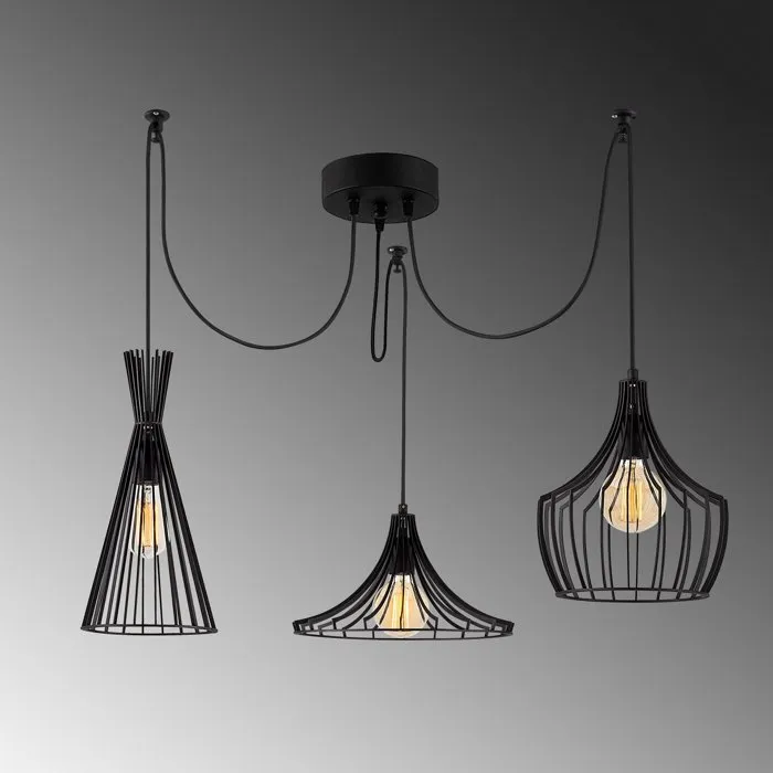 D By M.Red Suspension lustre D de 114 cm - Noir