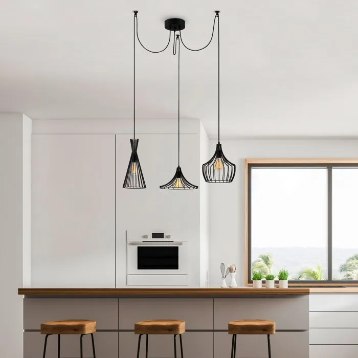 D By M.Red Suspension lustre D de 114 cm - Noir