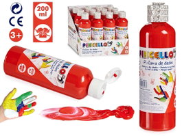 Pincello Peinture à Doigts 200 ml Orange 4,5x15x4,5 cm (Set de 24)