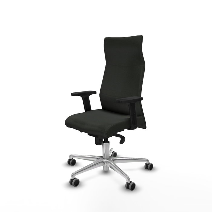Piqueras Y Crespo Fauteuil Albacete, Mécanisme Synchrone, Tissu Noir, Base Aluminium