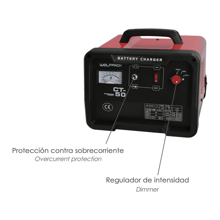 WOLFPACK LINEA PROFESIONAL Chargeur de batterie 12/24V 30-350Ah avec démarreur WOLFPACK LINEA PROFESIONAL Chargeur de batterie 12/24V 30-350Ah avec démarreur