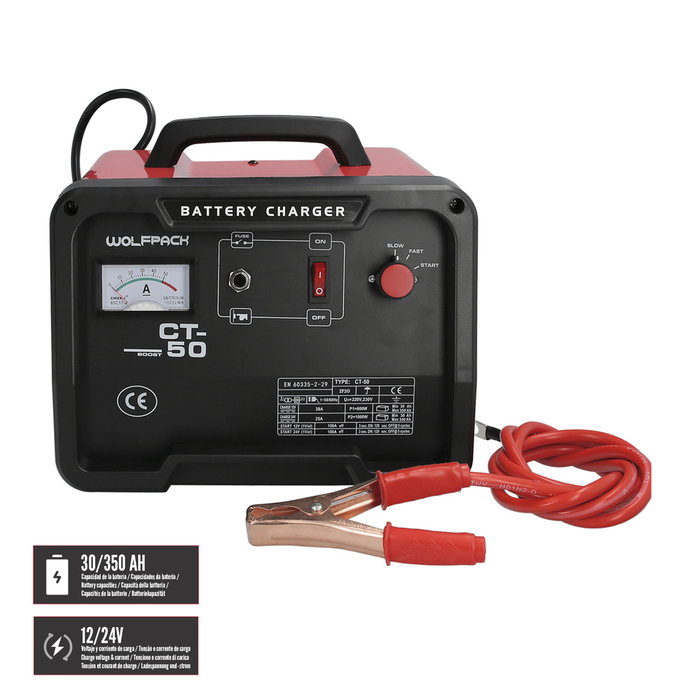WOLFPACK LINEA PROFESIONAL Chargeur de batterie 12/24V 30-350Ah avec démarreur WOLFPACK LINEA PROFESIONAL Chargeur de batterie 12/24V 30-350Ah avec démarreur