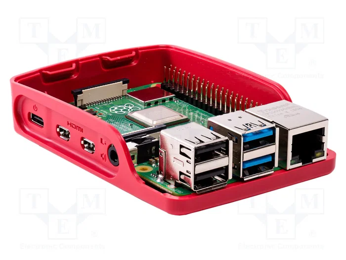 Raspberry Pi Boîtier officiel pour Raspberry Pi 4 rouge et blanc Raspberry Pi Boîtier officiel pour Raspberry Pi 4 rouge et blanc
