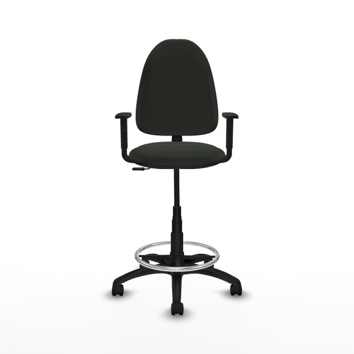 PIQUERAS Y CRESPO Tabouret de bureau Noir avec accoudoirs 1D