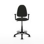 PIQUERAS Y CRESPO Tabouret de bureau Noir avec accoudoirs 1D
