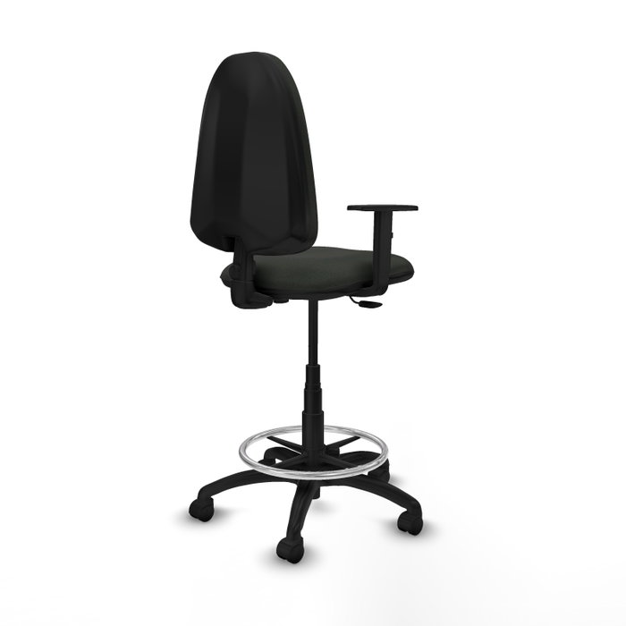 PIQUERAS Y CRESPO Tabouret de bureau Noir avec accoudoirs 1D