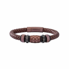 Police Longford Bracelet SS + Brown Leather marron