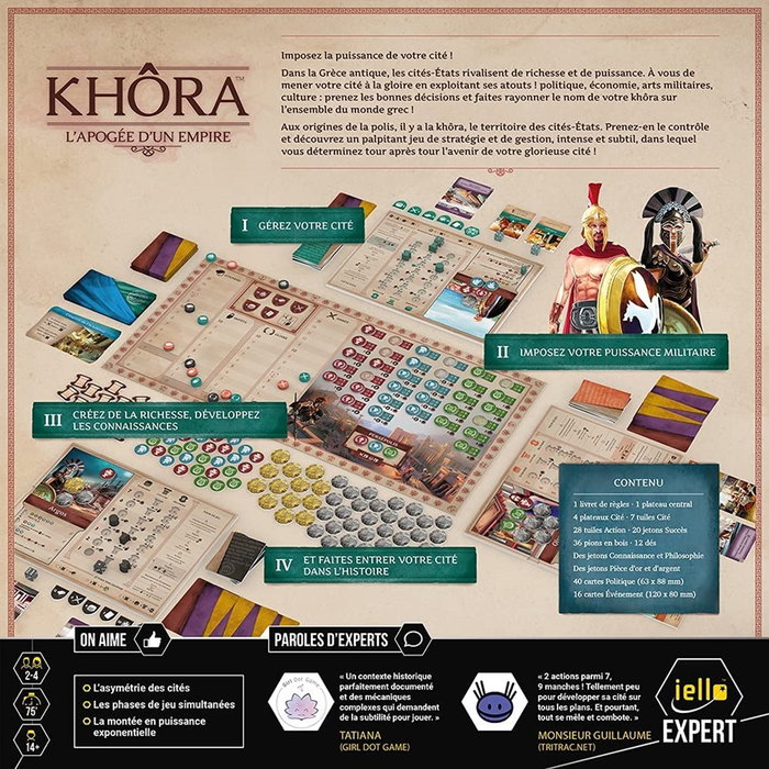 Devir Khora Pegi 14 Jeu de société stratégique Grèce antique Gestion ressources 2-4 joueurs 75 minutes