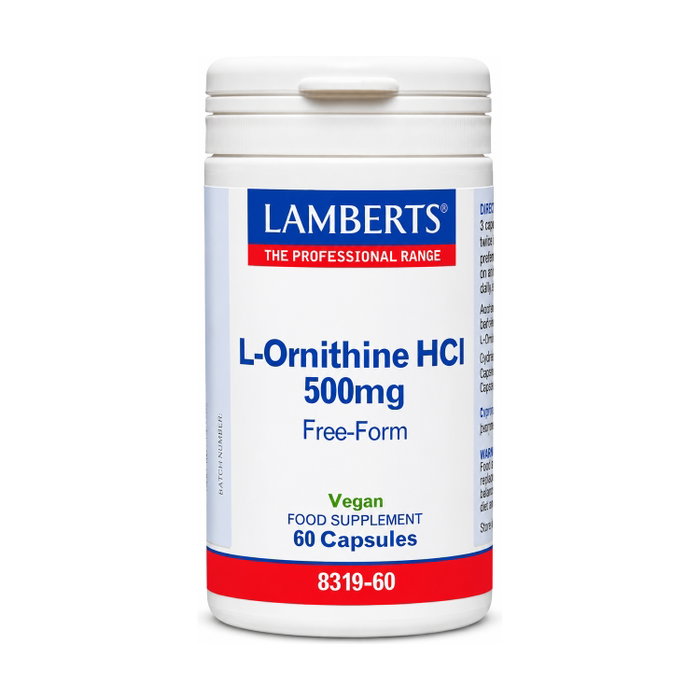 Lamberts L-Ornitine HCl 500 mg, 60 capsules Lamberts L-Ornitine HCl 500 mg, 60 capsules
