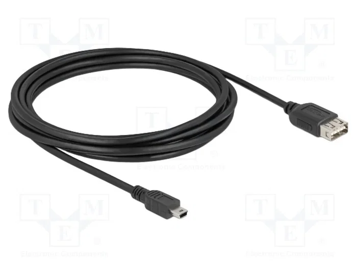 DELOCK Câble USB 2.0 avec USB A double face et USB B mini, 3m DELOCK Câble USB 2.0 avec USB A double face et USB B mini, 3m