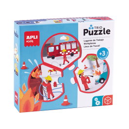 APLI KIDS Puzzle Association Trio Métiers 18822 – 8 Puzzles de 3 Pièces Chacun – Jeu Éducatif dès 3 Ans
