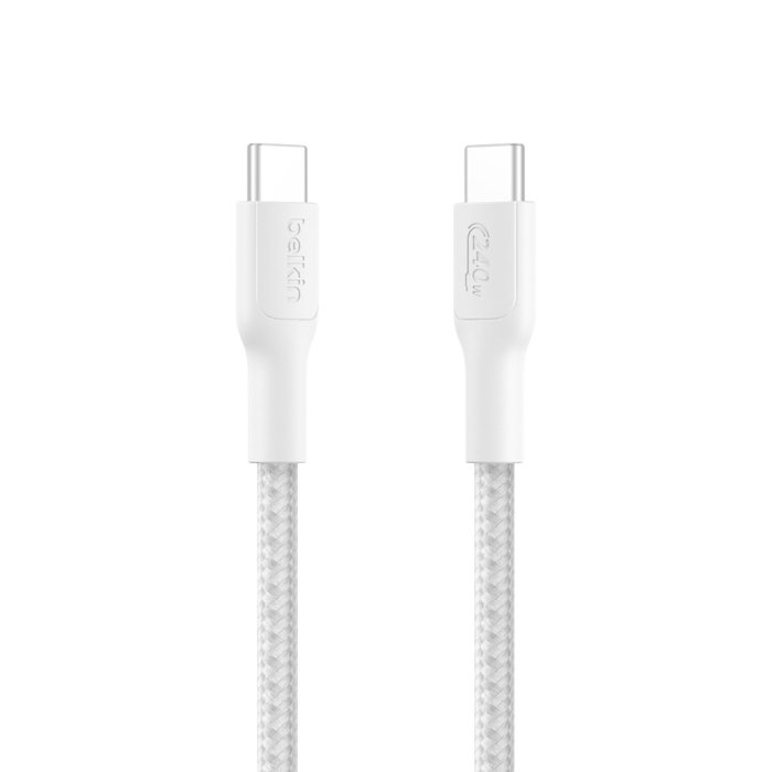 Belkin Câble USB-C vers USB-C BoostCharge Pro tressé 240W, 1m, blanc