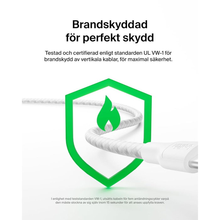 Belkin Câble USB-C vers USB-C BoostCharge Pro tressé 240W, 1m, blanc