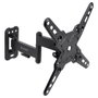 Tooq LP1344TN-B Support Mural pour Écran 13-43 Pouces VESA 200x200 mm, Inclinable Orientable, Rotation, Jusqu'à 20 kg, Noir
