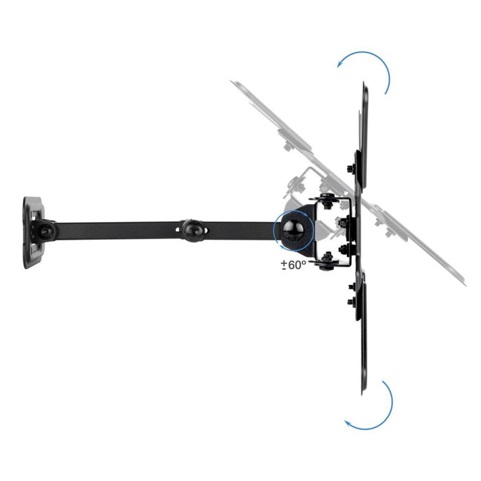 Tooq LP1344TN-B Support Mural pour Écran 13-43 Pouces VESA 200x200 mm, Inclinable Orientable, Rotation, Jusqu'à 20 kg, Noir Tooq LP1344TN-B Support Mural pour Écran 13-43 Pouces VESA 200x200 mm, Inclinable Orientable, Rotation, Jusqu'à 20 kg, Noir