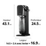 SodaStream ART Machine à eau gazeuse noire avec bouteille PET 1L et cylindre Quick Connect