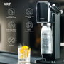 SodaStream ART Machine à eau gazeuse noire avec bouteille PET 1L et cylindre Quick Connect