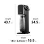 SodaStream ART Machine à eau gazeuse noire avec bouteille PET 1L et cylindre Quick Connect