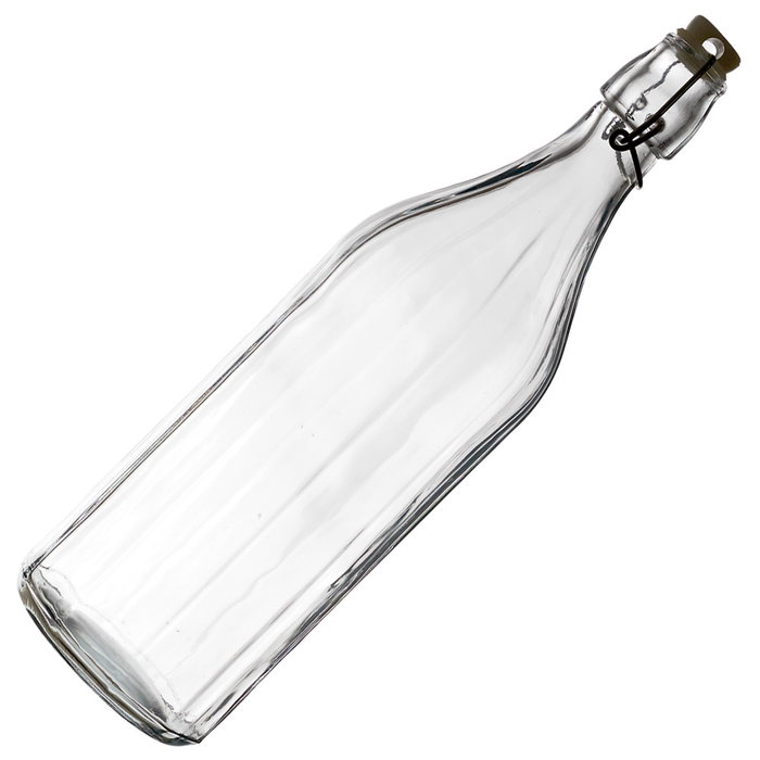 Home Deco Factory Bouteille en verre relief 1 L