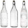 Home Deco Factory Bouteille en verre relief 1 L