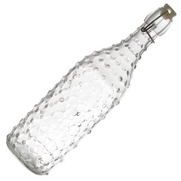 Home Deco Factory Bouteille en verre relief 1 L