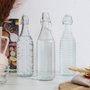 Home Deco Factory Bouteille en verre relief 1 L