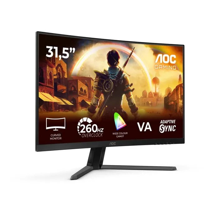 AOC Ecran PC Gamer incurvé 32" Full HD 260Hz OC Dalle VA 0.3ms HDR10 FreeSync Premium - C32G42ZE