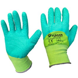 Tuman Gants avec coque en polyester et revêtement latex 3/4, Crin, T8
