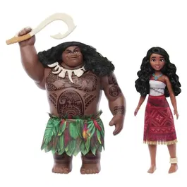 Disney Princess Coffret duo de poupées articulées Vaiana et Maui avec tenues et accessoires - JDD43
