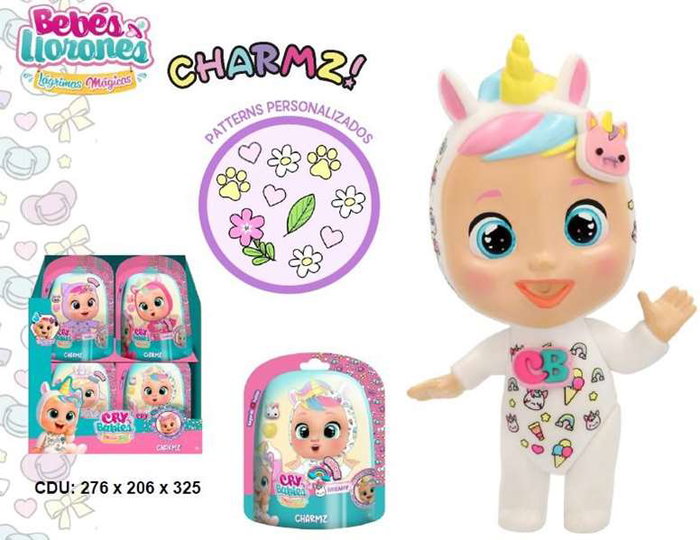 Imc Toys Muñeco Bebé Llorón Lágrimas Mágicas Charmz avec Biberon, Chupete et 2 Charms pour Compléter le Look - Modèles Assortis Imc Toys Muñeco Bebé Llorón Lágrimas Mágicas Charmz avec Biberon, Chupete et 2 Charms pour Compléter le Look - Modèles Assortis