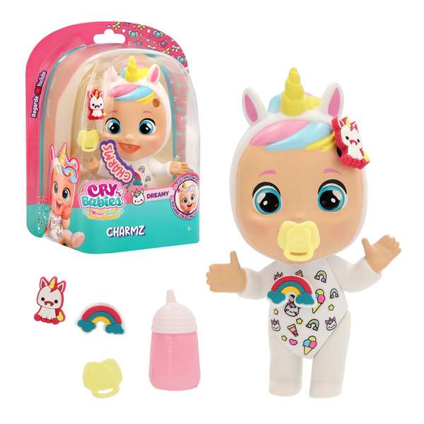 Imc Toys Muñeco Bebé Llorón Lágrimas Mágicas Charmz avec Biberon, Chupete et 2 Charms pour Compléter le Look - Modèles Assortis Imc Toys Muñeco Bebé Llorón Lágrimas Mágicas Charmz avec Biberon, Chupete et 2 Charms pour Compléter le Look - Modèles Assortis