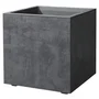 Deroma Pot de fleurs avec réserve d'eau Cube Millennium R Anthracite 39 x H39.1 cm - Résistant au gel et aux UV - Volume 40.4 L
