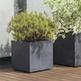 Deroma Pot de fleurs avec réserve d'eau Cube Millennium R Anthracite 39 x H39.1 cm - Résistant au gel et aux UV - Volume 40.4 L
