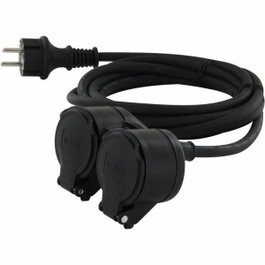 Chacon Rallonge Électrique HO5RR-F Double Tête 10m IP44 Noir