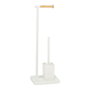 Andrea House BA72127 Porte-rouleau et brosse de WC en métal blanc – Lot toilette