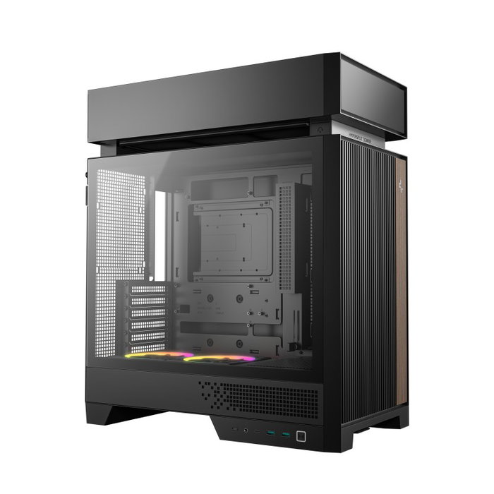 DeepCool CL660 Boîtier Gaming Moyen Tour, Noir et Bois, ARGB
