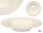 VESSIA Plat creux en porcelaine relief losanges blanc 22cm