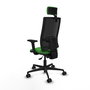 Piqueras Y Crespo Bormate Chaise de Bureau Verte et Noire avec Mécanisme Asynchrone, Accoudoirs 2D et Appui-tête 2D
