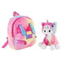PERLETTI Sac à dos enfant avec peluche chat Emi 27 cm - Mochila + peluche - Dimensions: 27x21x9 cm