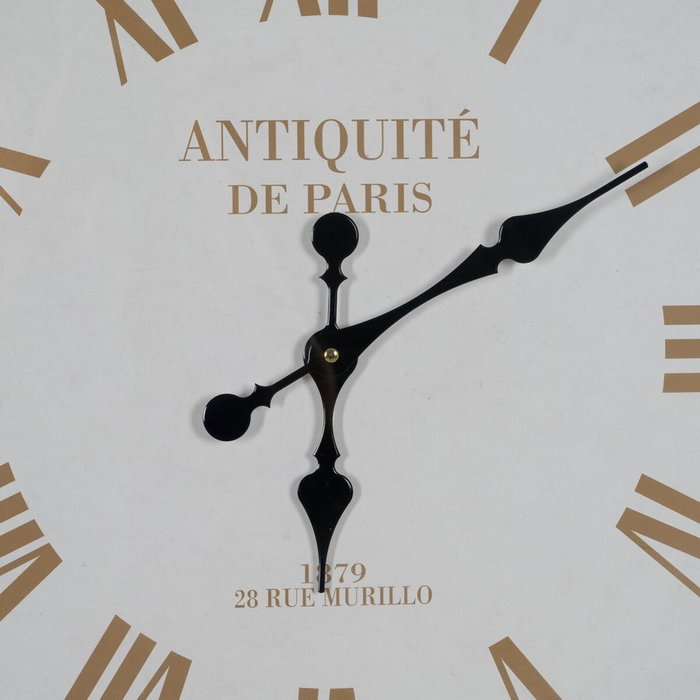 BigBuy Home Horloge Murale Blanc Naturel Fer 60 x 60 x 6 cm