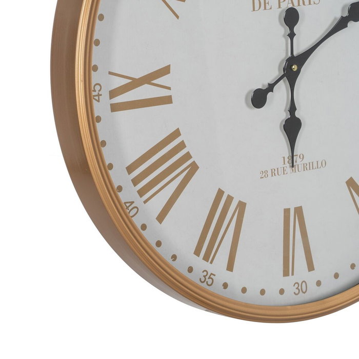 BigBuy Home Horloge Murale Blanc Naturel Fer 60 x 60 x 6 cm