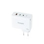 Tooq AATCAT0358 Cargateur mural GAN 100W 2xUSB-C 1xUSB-A Blanc