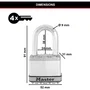 Master Lock Cadenas haute sécurité M115EURTRILF à clé, acier laminé recouvert pour extérieur, anse M - Anti-rouille