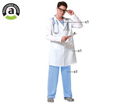 Disfraz Déguisement Docteur Blanc Homme Adulte Taille M-L, Polyester, Prêt-à-Porter, 2022