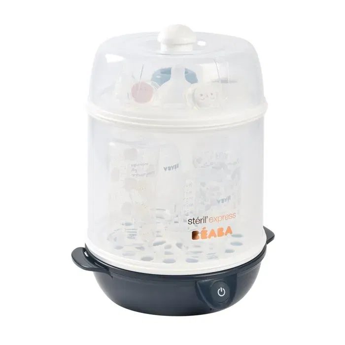 Beaba Stérilisateur Steril'express Evolutif Night blue - Stérilisation Ultra-Rapide 6 min pour Biberons et Accessoires Bébé