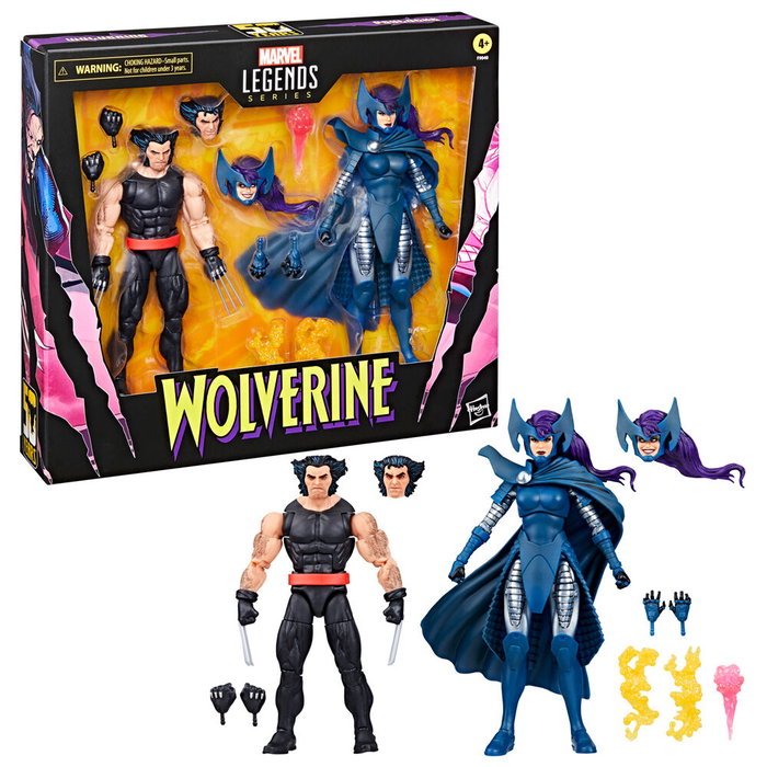 Hasbro Marvel Legends Wolverine et Psylocke - Set de 2 figurines 15 cm