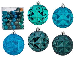 KRIST+ Set de 50 boules de Noël PVC 7cm Turquesa et Oscuro