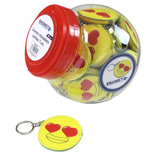 Ekomet Expositor Llavero Monedero Caritas 7cm 50Unités