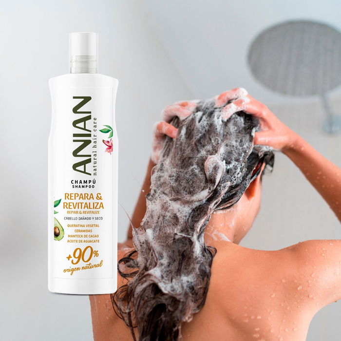 Anian Shampoing Kératine Végétale Réparation et Revitalisation Cheveux Secs et Abîmés 400 ml