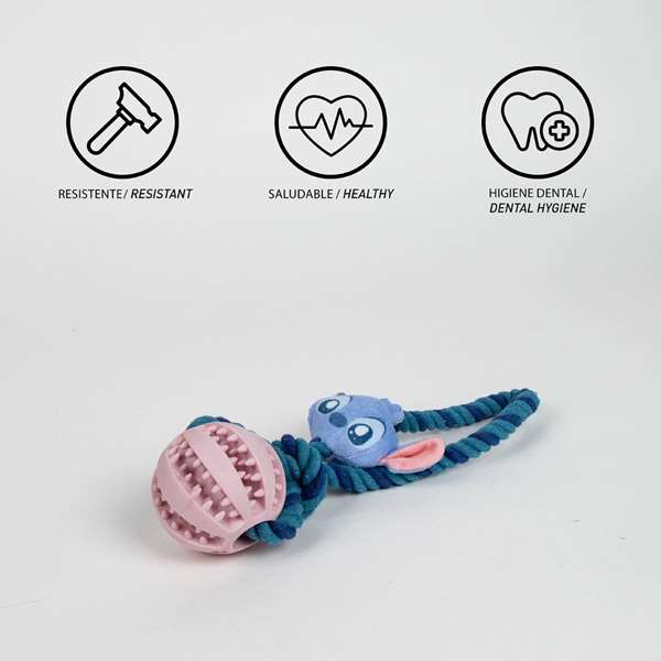 Cerdá Jouet à mâcher pour chien en corde tressée, motif Stitch (Disney), environ 35 cm, bleu